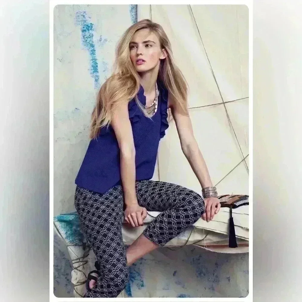 SOLD | Anthropologie Deletta Clemente Sleeveless Blouse | Size S | Royal Blue - Picture 7 of 11